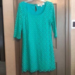 NEVER WORN baby blue lace mini dress